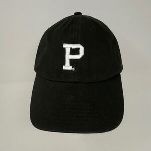 Portland Gear Black Baseball Hat Cap Embroidered P Logo Adjustable Strap Cotton